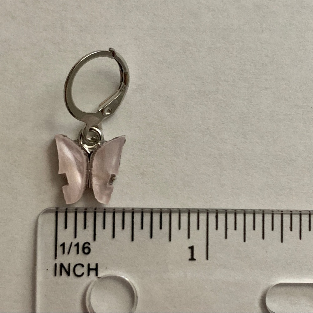 Small Butterfly Dangle Earrings - Picture 7 of 8
